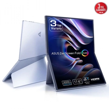 ASUS 17.3 OLED ZEN SCREEN FOLD MQ17QH 0.2MS 60HZ mHDMI-TYPEC KATLANABİLİR TAŞINABİLİR MONİRTÖR 2560X1920
