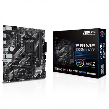 ASUS PRIME B550M-K ARGB, 2xDDR4, 2x M.2, DP, HDMI, AM4 Soket Anakart