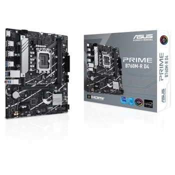 ASUS PRIME B760M-R D4, 2xDDR4, 2x M.2, HDMI, 12-13-14.Nesil, LGA1700 Soket, Anakart