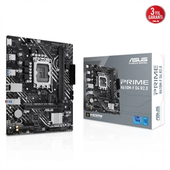 ASUS PRIME H610M-F D4 R2.0, 2xDDR4, M.2, HDMI, 12-13.14.Nesil, LGA1700 Soket, Anakart