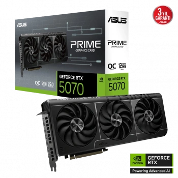 ASUS PRIME-RTX5070-O12G, 12Gb, 192Bit, GDDR7, 1xHDMI, 3xDP GAMING Ekran Kartı