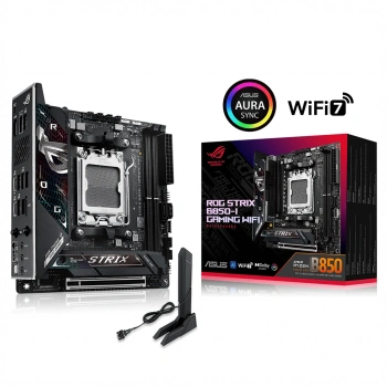 ASUS ROG STRIX B850-I GAMING WIFI, 2xDDR5, 2xM.2, HDMI, DP, Type-C, Wi-Fi 7, Bluetooth v5.4, Mini ITX, AM5 Soket GAMING Anakart