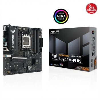 ASUS TUF GAMING A620AM-PLUS, 4xDDR5, 2x M.2, HDMI, 2xDP, AMD Ryzen 7000 Serisi, AM5 Soket Anakart