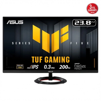 ASUS TUF GAMING VG249Q5R 23,8" 0.3ms, 200Hz, Full HD, DP, 2xHDMI, Hoparlör, Fast IPS LED, ELMB Sync Premium, GAMING Monitör