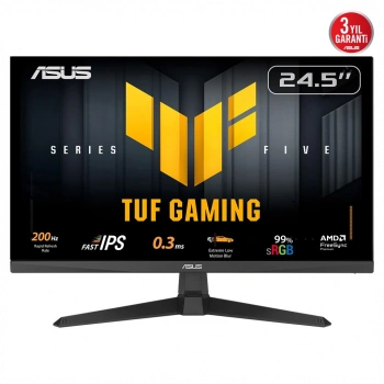 ASUS TUF GAMING VG259Q5A 24,5" 0.3ms, 200Hz, Full HD, DP, 2xHDMI, Hoparlör, IPS Panel, ELMB Sync Premium, GAMING Monitör