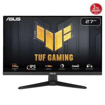 ASUS TUF GAMING VG279QE5A 27" 1ms, 146Hz, Full HD, DP, HDMI, Hoparlör, Fast IPS LED, Düşük Mavi Işık, FreeSync Premium, GAMING Monitör