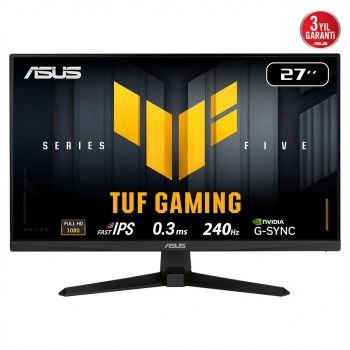 ASUS TUF GAMING VG279QM5A 27" 0.3ms, 240Hz, Full HD, DP, 2xHDMI, Hoparlör, Fast IPS LED, ELMB Sync Premium, GAMING Monitör