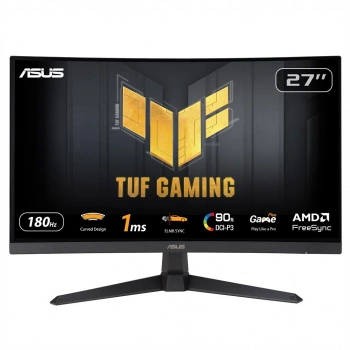 ASUS TUF GAMING VG27VQ3B 27" 1ms, 180Hz, Full HD, Curved, DP, 2xHDMI, Hoparlör, Fast VA Panel, Düşük Mavi Işık, FreeSync Premium, GAMING Monitör