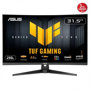 ASUS TUF GAMING VG32VQM5B 31,5" 0,5ms, 250Hz, FullHD Curved, DP, 2xHDMI, VA Panel, 1500R, Display Widget Center, GAMING Monitör