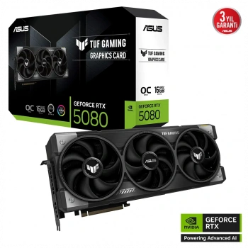 ASUS TUF-RTX5080-O16G-GAMING, 16Gb, 256Bit, GDDR7, 2xHDMI, 3xDP GAMING Ekran Kartı