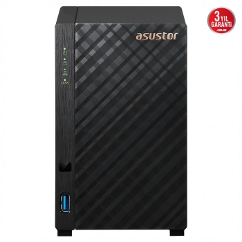 ASUSTOR AS1102TL, 1Gb DDR4 Ram, 2 Yuvalı (2x22TB Destek), 1x2.5GbE Network, USB 3.2, USB 2.0, Tower NAS (Yedekleme) Cihazı