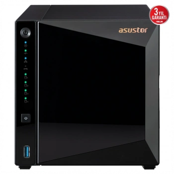 ASUSTOR AS3304T V2, 2Gb DDR4 Ram, 4 Yuvalı (4x20TB Destek), 1x2.5GbE Network, 3xUSB 3.2, Tower NAS (Yedekleme) Cihazı