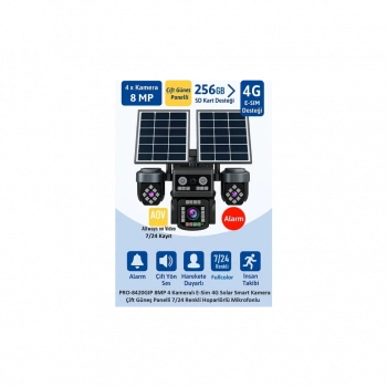 BALANDI PRO-8420GIP 8MP 4 Kameralı 4G AOV ESIM  Solar Kamera, HIEASY Yazılım