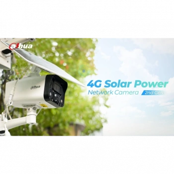 DAHUA IPC-HFW2441DG-4G-SP-B-MAX, 4Mpix, 3,6mm Lens, H265+, 30Mt Gece Görüşü, Dahili Mikrofon, IP67,  Solar(Güneş Enerjili) IP Kamera