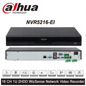 DAHUA  NVR5216-EI, 16Kanal, 12Mpix, H265+, 2 HDD Desteği, 1080P Kayıt, 320Mbps Bant Genişliği, NVR