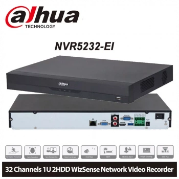 DAHUA  NVR5232-EI, 32Kanal, 12Mpix, H265+, 2 HDD Desteği, 1080P Kayıt, 320Mbps Bant Genişliği, NVR