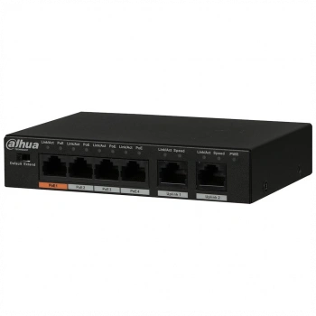 DAHUA PFS3006-4ET-60-V2, 4 Port, Megabit, PoE 60W, 2 Port Uplink, Yönetilemez, Masaüstü Switch