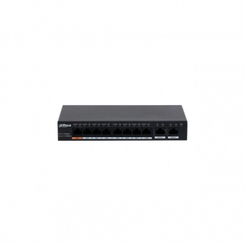 DAHUA PFS3010-8GT-96, 8 Port, GigaBit, PoE 96W, 2 Port GigaBit Uplink, Yönetilemez, Masaüstü Switch