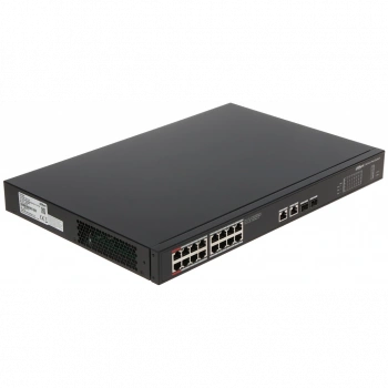 DAHUA PFS3220-16GT-240, 16 Port, GigaBit, PoE 240W, 2 Port GigaBit Uplink, 2 Port GigaBit Combo SFP, Yönetilemez, Rack Mount Switch
