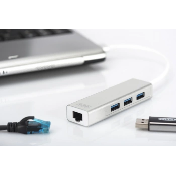 DIGITUS Gigabit USB 3.0 Ethernet Çoklayıcı Hub (DA-70250-1)
