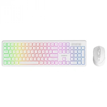 Everest KM-319BT Beyaz 2.4G+BT1+BT2 Çoklu Cihaz Bağlantılı Q Set Kablosuz Klavye + Mouse