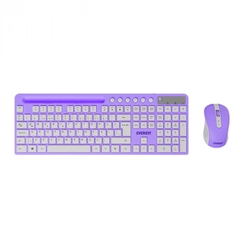 Everest KM-730 Mor/Beyaz Kablosuz Q Multimedia Klavye + Mouse Set