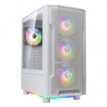 GAMDIAS ATHENA M6 Lite WH, 850W, 80+ Bronze, Tempered Glass, Mesh, ARGB, ATX, White Edition, GAMING KASA