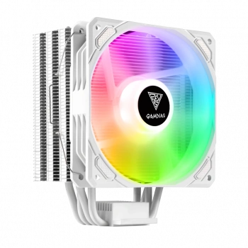 GAMDIAS BOREAS E1-410 WH, White Edition, 120mm, CPU Kule Tipi Hava Soğutma, Doğrudan Temas Teknolojisine Sahip 4 adet Gelişmiş Bakır Isı Borusu (AMD AM4-AM5 ve INTEL Tüm işlemciler ile uyumlu)