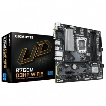 GIGABYTE B760M D3HP WIFI6, 4xDDR5, 2xM.2, DP, HDMI, VGA, Wi-Fi 6E, Bluetooth v5.3, 12-13.14.Nesil, LGA1700 Soket, Anakart