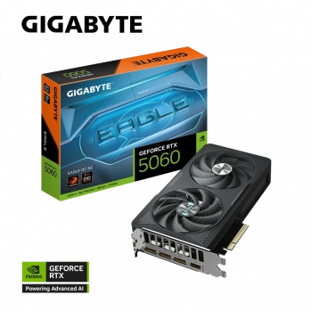 GIGABYTE GV-N5060EAGLE OC-8GD, RTX5060, EAGLE OC, 8Gb, GDDR7, 128BIT, 2 Fanlı, 1xHDMI, 3xDP, GAMING Ekran KARTI