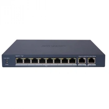 HIKVISION 8port 60w FULL PoE DS-3E1310P-EI/M 10/100 2X-UPLINK Yönetilemez Switch Metal