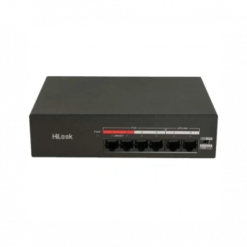 HILOOK NS-0106MP-35(B), 4 Port, Megabit, PoE 35W, 2 Port Megabit Uplink, Yönetilemez, Masaüstü Switch