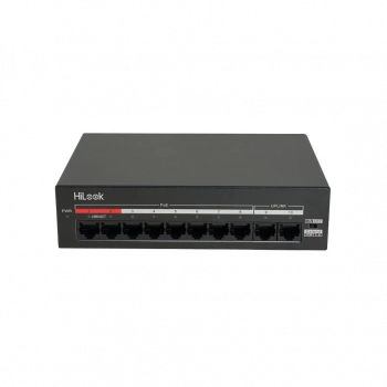 HILOOK NS-0110MP-60, 8 Port, Megabit, PoE 60W, 2 Port Megabit Uplink, Yönetilemez, Masaüstü Switch