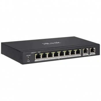 HILOOK NS-0310P-60(B), 8Port, Megabit, PoE 60W, 2 Port Gigabit Uplink, Long Range 250Metre, Yönetilemez, Masaüstü Switch