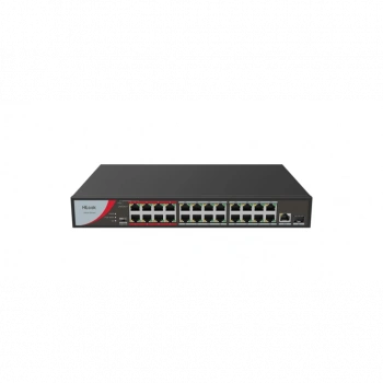 HILOOK NS-0326P-230(B), 24Port, Megabit, PoE 230W, 1 Port GigaBit Lan, 1 Port GigaBit SFP, Long Range 250Metre, Yönetilemez, Masaüstü Switch