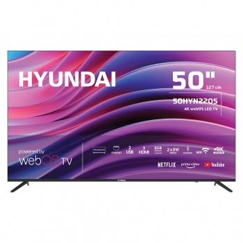 HYUNDAI 50HYN2205, 50" 127cm, 4K Ultra HD, Dahili Wi-Fi, Dahili Uydu Alıcılı, Smart Led Televizyon