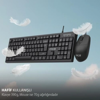 INCA IMK-376T Kablolu USB Q Trk Siyah Klavye - Mouse Set