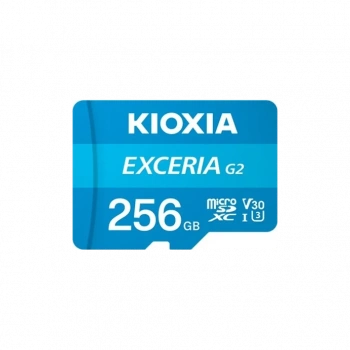 KIOXIA 256GB ExceriaG2, LMEX2L256GG2, U1 V30 4K,  CL10, 100Mb/s, MicroSD Kart Bellek (SD Adaptörlü)