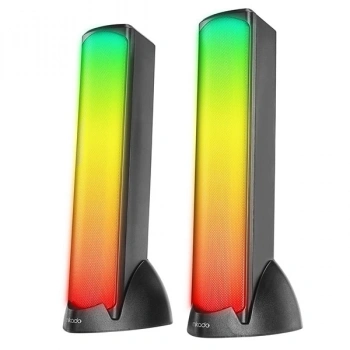MIKADO MD-183 2.0 3W*2 Bluetooth Siyah RGB Aydınlatmalı USB + 3.5mm USB 5V Speaker Hoparlör