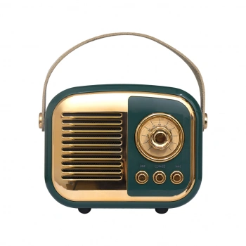 MIKADO MD-24BT, Echoes, Yeşil, 3W, Taşınabilir, USB/TF Kart/Bluetooth, 800mAh, Klasik Retro Müzik Kutusu