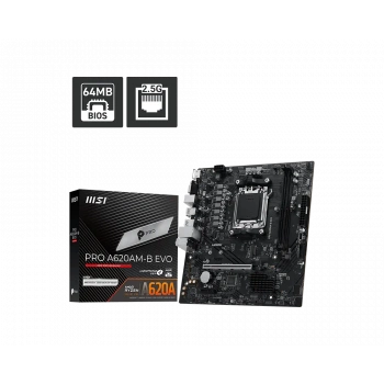 MSI PRO A620AM-B EVO DDR5 HDMI PCIE 4.0 AM5 mATX