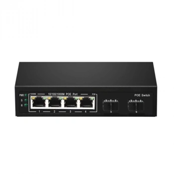 ODS 4port +2 UPLINK 60w FULL PoE 08ODS-4P2S 10/100/1000 2X SFP Yönetilemez Switch