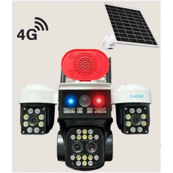 OKam O-KAM 5051 3 LENS 10X OPTİK ZOOM 4G SOLAR RED SPEAKER PTZ KAMERA