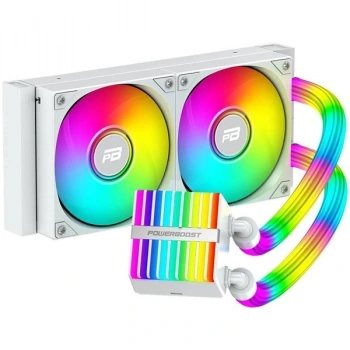 POWERBOOST 240MM LEGEND 240W PB-LCS-YS240-W ARGB AM5-1851P SIVI SOĞUTMALI İŞLEMCİ FANI BEYAZ
