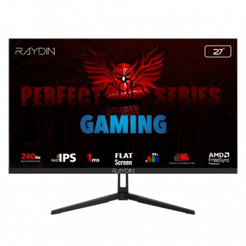 RAYDIN EC27DFI-240HZ, 27", 1ms, 240Hz, Full HD, HDMI, DP, IPS LED, Flat, Frameless, FreeSync Gaming Monitör