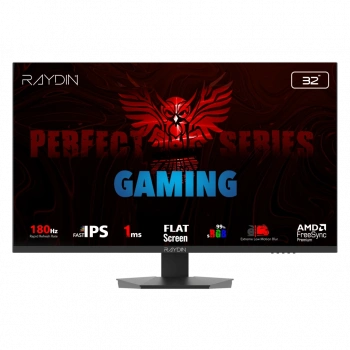 RAYDIN EG32EQI-180HZ, 31.5", 1ms, 180Hz, 2K Quad HD, 2xHDMI, DP, Hoparlör, IPS LED, Flat, Frameless, FreeSync Gaming Monitör