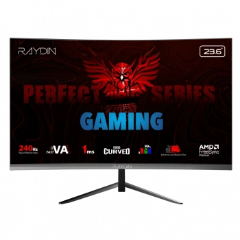RAYDIN MM24RFA-240HZ, 23.6", 1ms, 240Hz, Full HD, HDMI, DP, Hoparlör, VA LED, R1650 Curved, Frameless, FreeSync Gaming Monitör