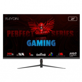RAYDIN MM27RFA-300HZ, 27", 1ms, 300Hz, Full HD, 2xHDMI, DP, VA LED, R1500 Curved, Frameless, FreeSync Gaming Monitör