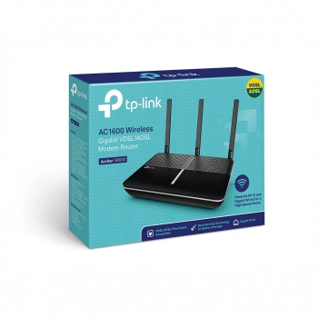 TP-LINK ARCHER VR600, AC1600, 4 Port GigaBit, Dual Band Wifi, 1600Mbps, 3xAnten, 3G-4G USB Desteği, VDSL2, ADSL2+ MODEM