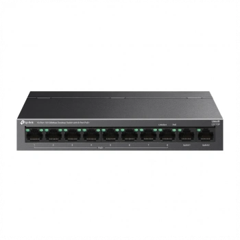 TP-LINK LS110P, Green Tech, 10 Port, MeggaBit, 8 Port PoE+ 96W, Metal Kasa, Yönetilemez, Masaüstü Switch